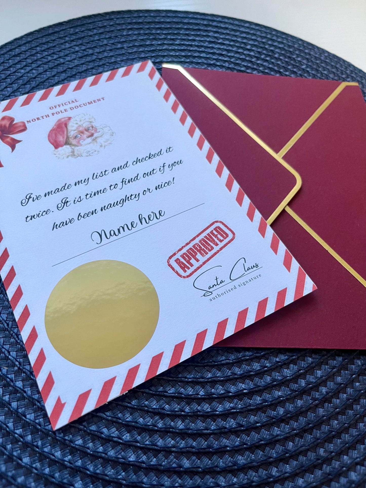 Personalised Christmas Scratch Reveal Nice Certificate