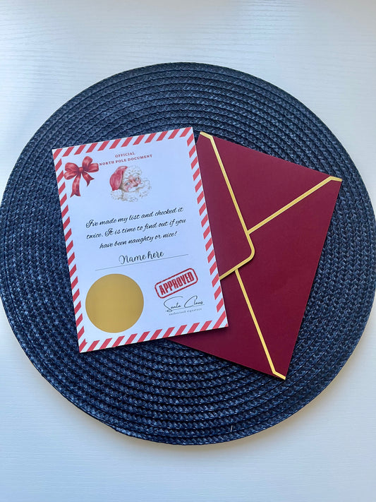 Personalised Christmas Scratch Reveal Nice Certificate