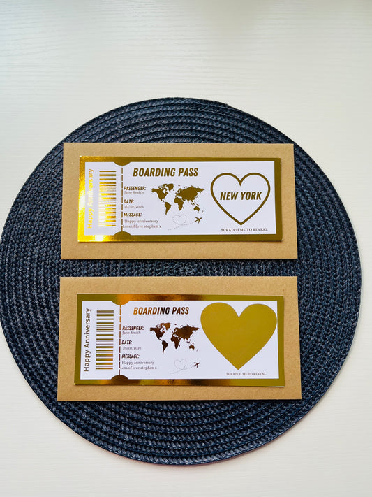 Personalised Travel Scratch Reveal Gift Vouchers