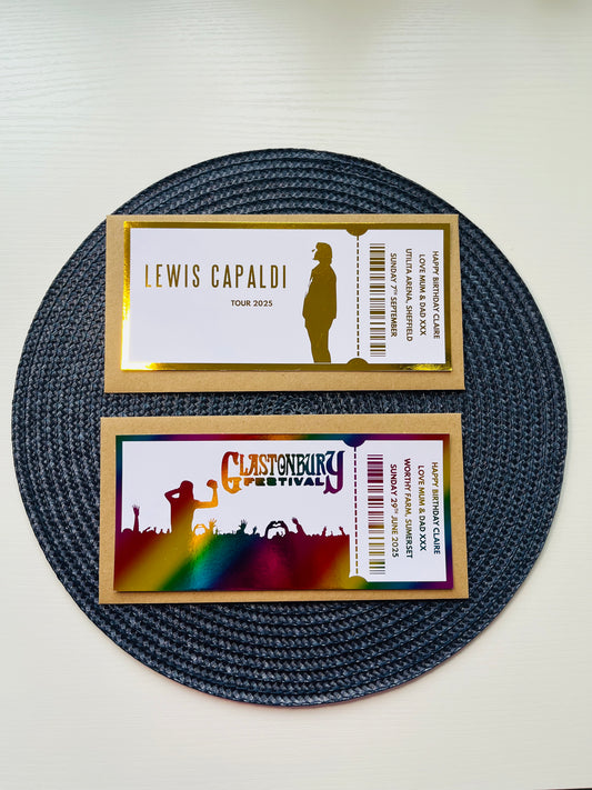 Personalised Foil Concert & Festival Gift Ticket