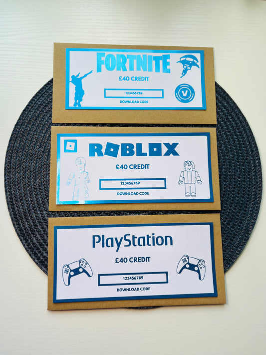 Personalised Foil Gaming Gift Vouchers
