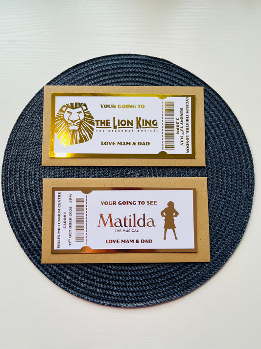 Personalised Foil Theatre & Musical Gift Ticket
