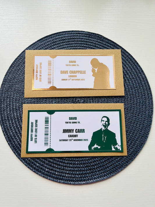 Personalised Foil Comedy Show Gift Ticket