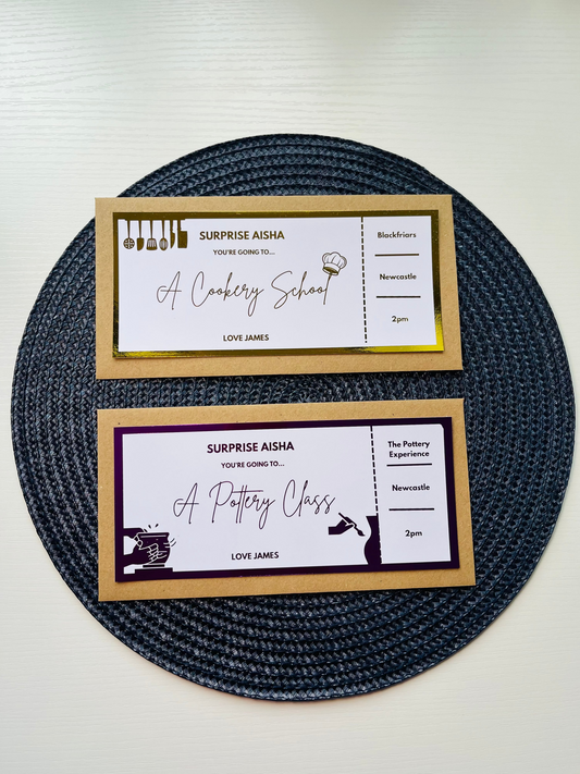 Personalised Foil Classes & Workshop Event Gift Tickets