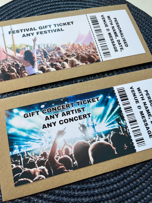 Personalised Concert & Festival Gift Ticket