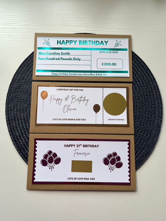 Personalised Foil Birthday Gift Voucher