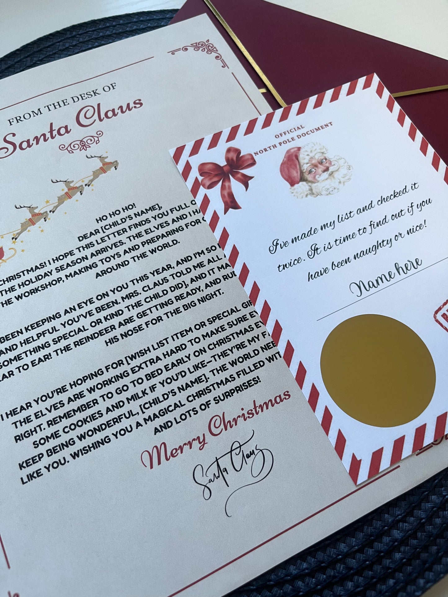 Personalised Santa Letter and Nice List Pack